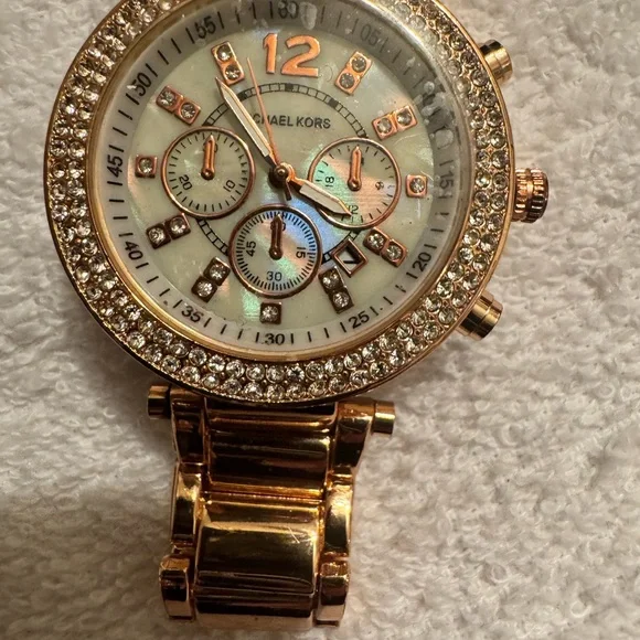 Michael Kors Rose Gold Watch with Crystal Bezel - Picture 8 of 13